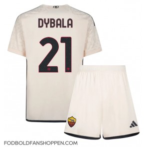 AS Roma Paulo Dybala #21 Udebanetrøje Børn 2023-24 Kortærmet (+ Korte bukser)